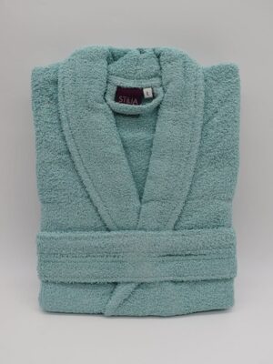 Albornoz algodon verde agua