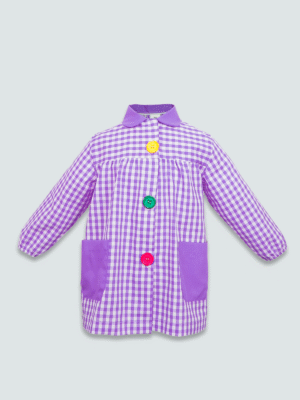 Bata cuadros morado