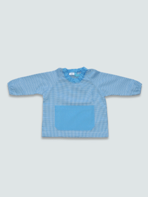 Bata tipo saco cuadro azul