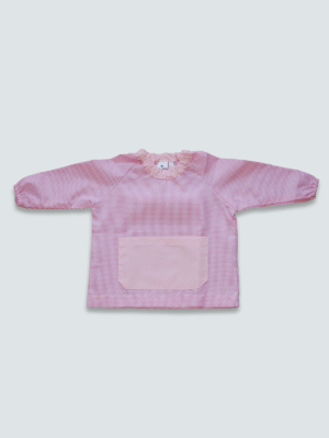 Bata tipo saco cuadro rosa