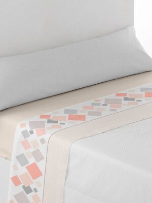 sábanas de tela, modelo Ribas, en color beig