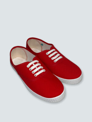 Zapatilla lona con cordones roja ( del 30 al 41)