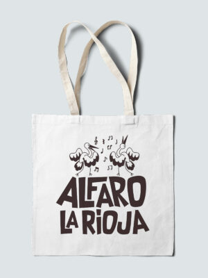 Bolsa algodon cigueñas bailonas negras